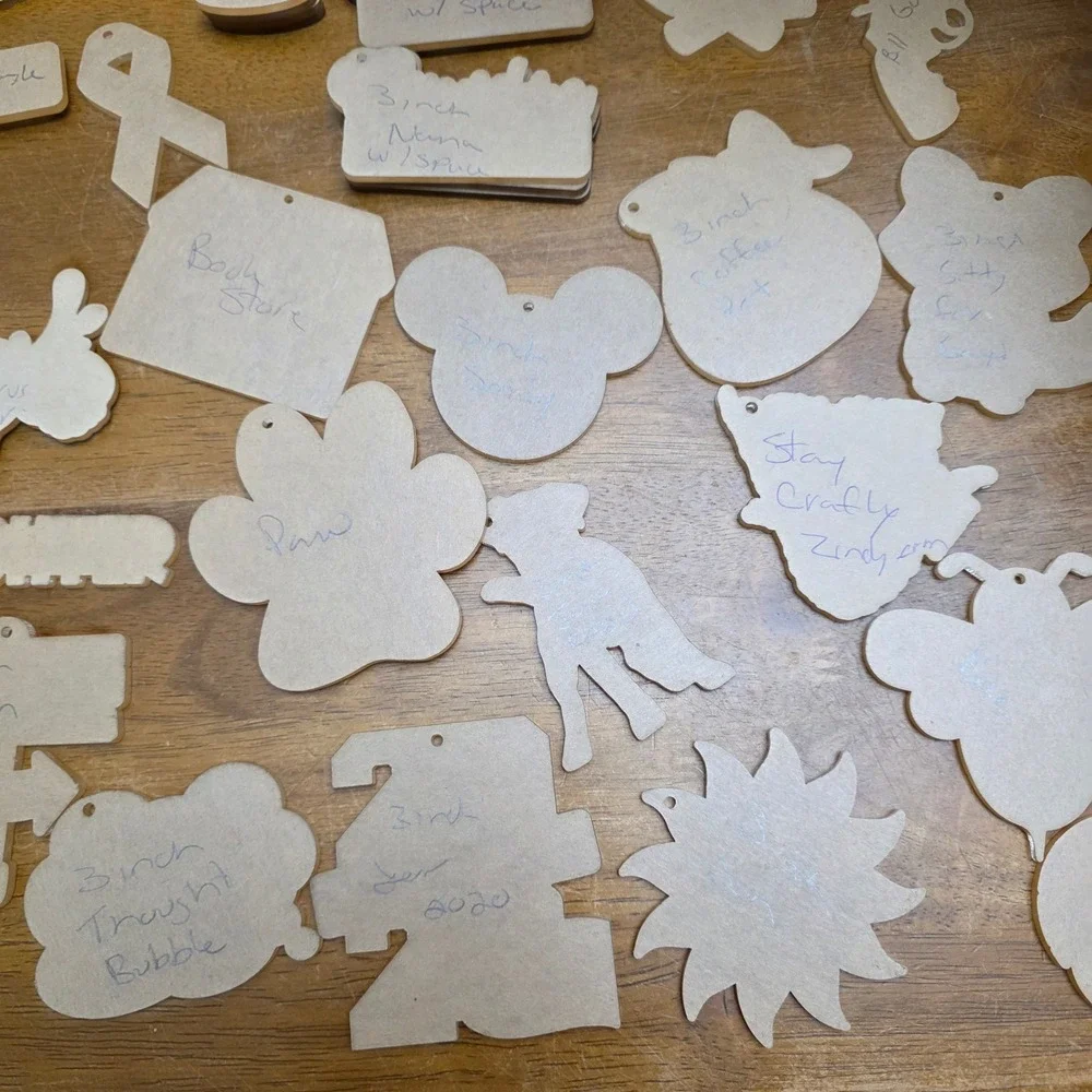 Bulk Lot of 80 Unfinished Acrylic  Blanks by Zindee Shapes no files 3 inch craft